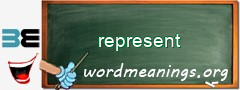 WordMeaning blackboard for represent